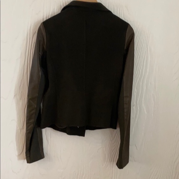 Vince leather and wool Moto jacket - Picture 4 of 5